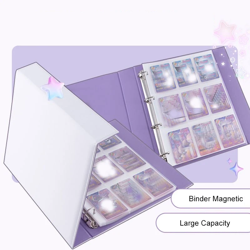 A4 D Ring Binder Macaron Kpop Idol Photocard Holder Storage Book Photo Album Magnetic  Binder 1/2/4/8/9/10 Pockets Sleeves Clear