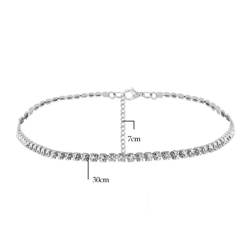 Factory Sexy Choker Iced Out Tennis Chain Necklace For Women Luxury Cubic Zircon Crystal Short Hiphop Neck Accessories Jewelry