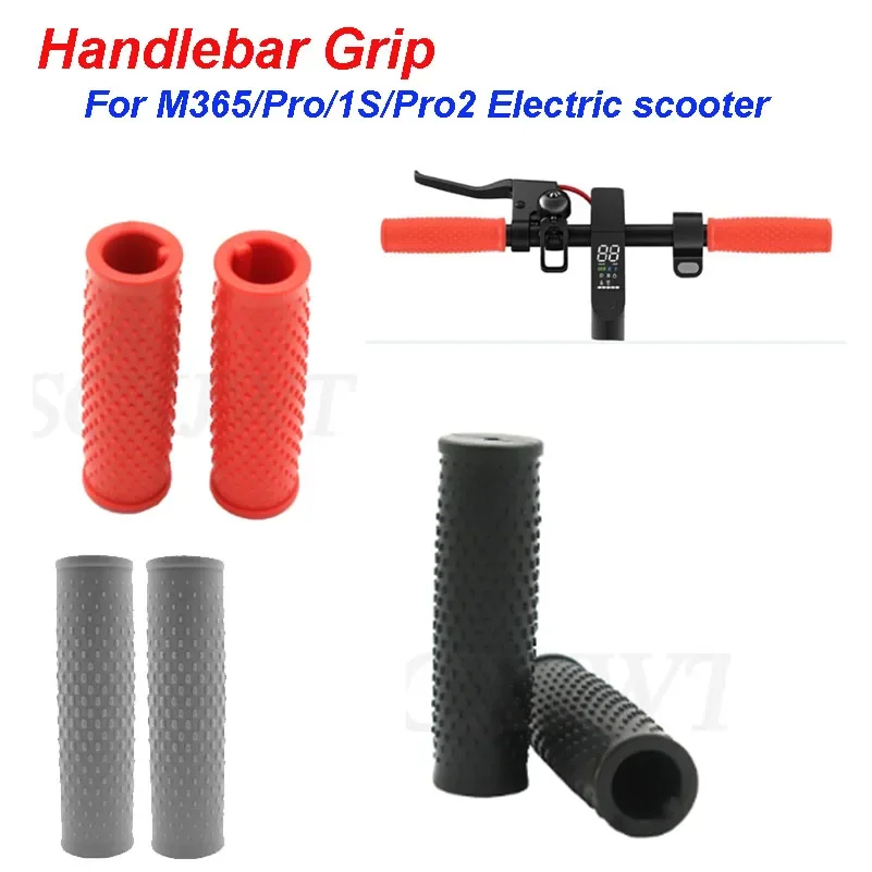 1 Pair Rubber Handlebar Grip for Xiaomi M365/Pro/1s/Pro2 Electric Scooter Accessories Non-slip black Skateboard Riding Parts