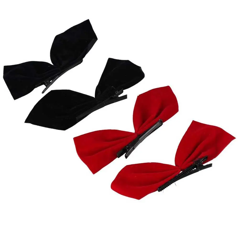 

Headwear Fashion Sweet Women Hairpin Ponytail Holder Bow Hair Clips Barrette Duckbill Clip Velvet