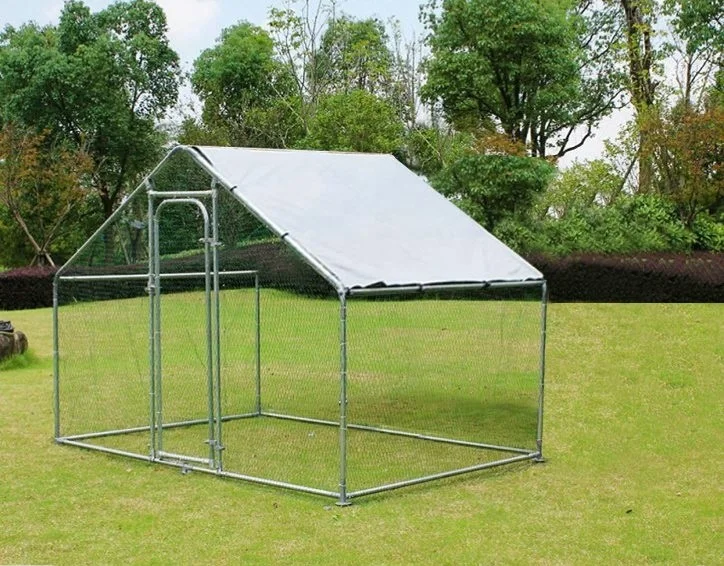 

Easy Assembled Large Chicken Coop for 100 Chicken Metal Outdoor Walk-in Chicken Run With Sunshade Cloth