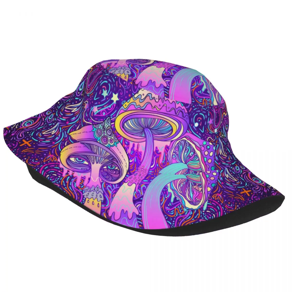 Fashion Psychedelic Mushroom Trippy Bucket Hat Girl Lightweight Hiking Shrooms Fishing Fisherman Hat Hot Summer Headwear