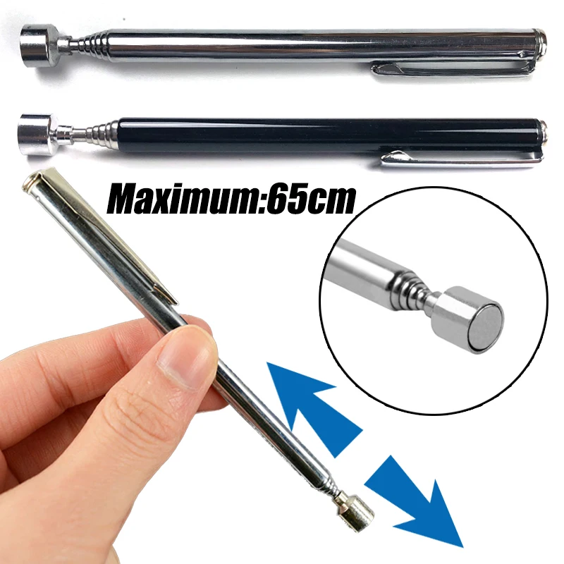 

12.5-65cm Car Telescopic Magnetic Adjustable Pick Up Rod Stick Portable Picking Up Screws Nut Bolt Auto Repair Hand Tools 1Pc