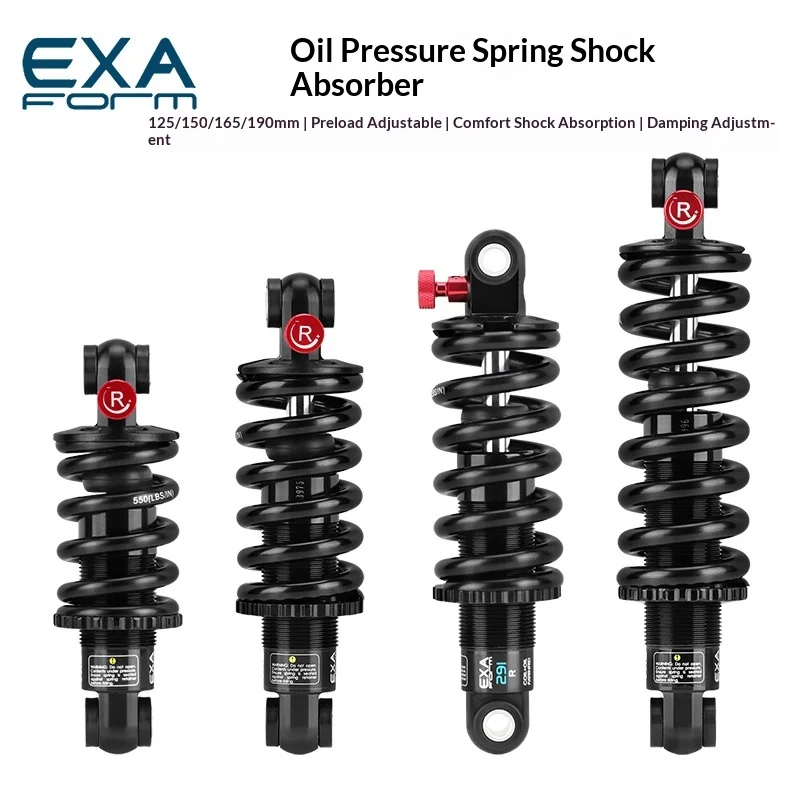 

KS291R EXA Hydraulic Rear Shock Absorber, Adjustable Damping Coil Spring Rear Suspension for Mountain Full Suspension Bike, Elec