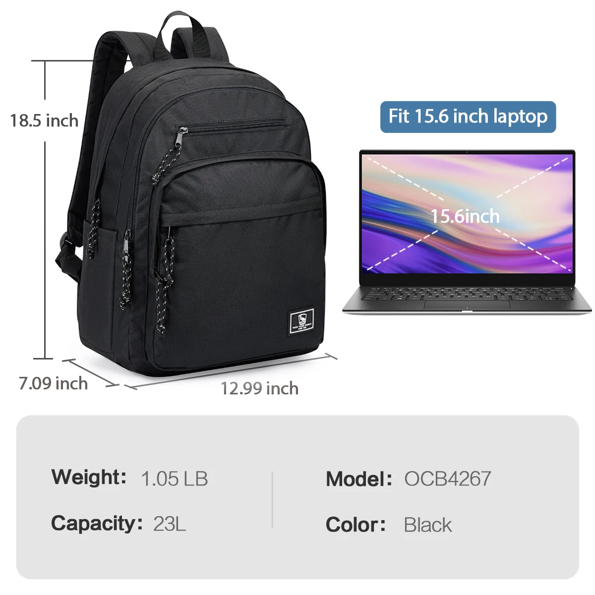 Mens BackPack Large Capacity Simple Fashion Travel Female Student ComputerBag