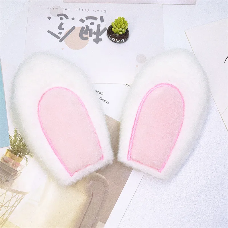 10Pcs/Lot Cartoon Plush Pink Love Rabbit Ear Corner Padded  Applique Crafts For DIY Headband Hair Clips Accessories Patches