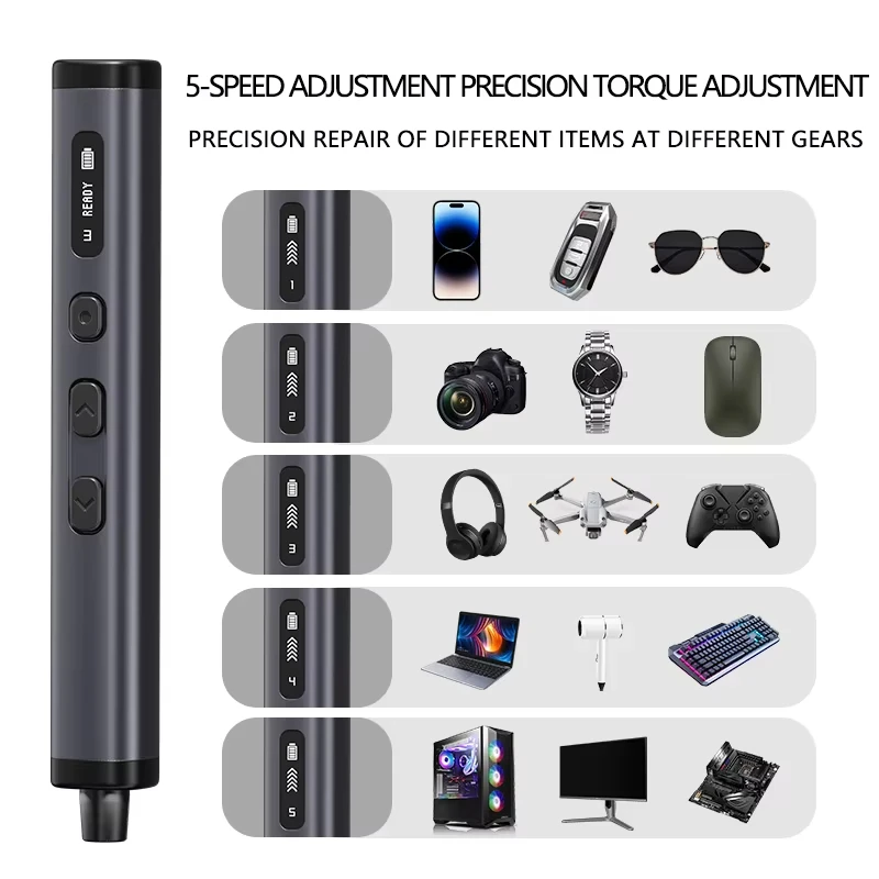 مفك براغي كهربائي دقيق قابل لإعادة الشحن مع تعديل 5 سرعات، أداة طاقة محمولة DIY، إصلاح المنزل والإلكترونيات #4