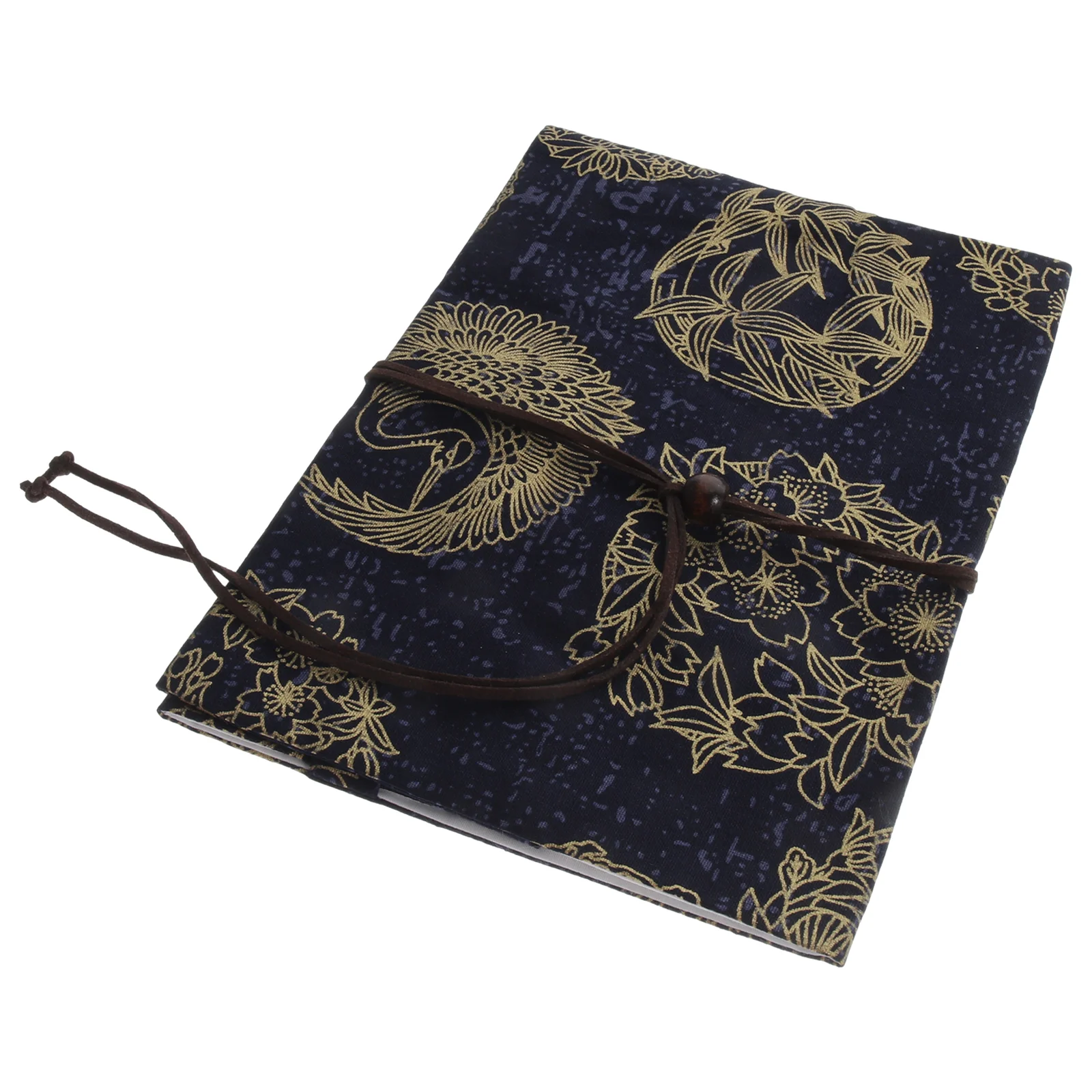 Ink Blue Dyed Patchwork Fabric Book Cover Protector Decorative Adjustable Books Stylish Sleeve Student Use Pouches