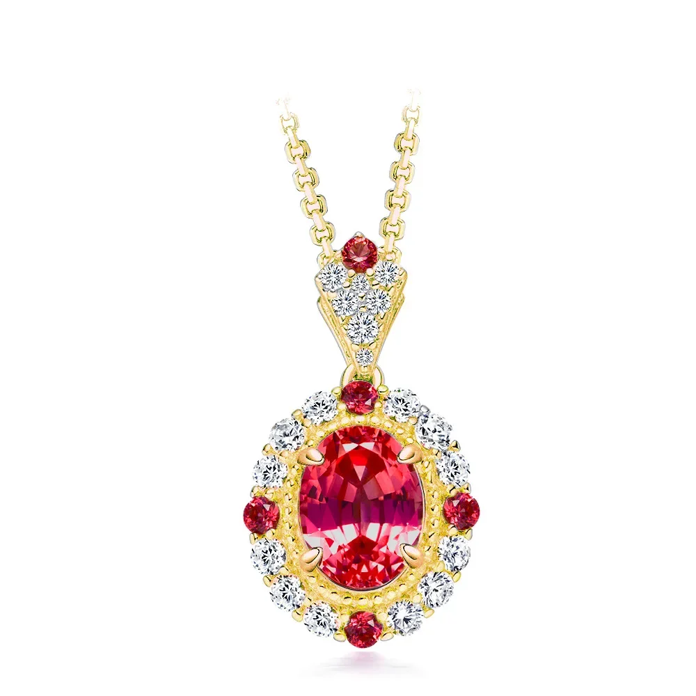 

Новое серебро S925 2 карата в форме яйца 6*8 Fairy Pink Nurturing Blue Treasure Универсальное модное серебряное ожерелье жениться ювелирные изделия