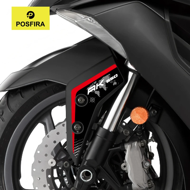 POSFIRA دراجة نارية الجبهة الحاجز ملصق شارات الفينيل ل Kymco AK 550 AK550 2017 2018 2019 2020 2021 2022 اكسسوارات الطين