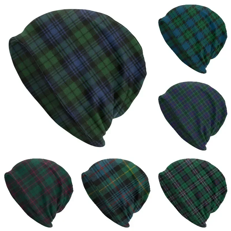 Custom Hip Hop Winter Warm Men Women Knit Hat Adult Unisex Black Watch Scottish Tartan Plaid Skullies Beanies Caps Bonnet Hats