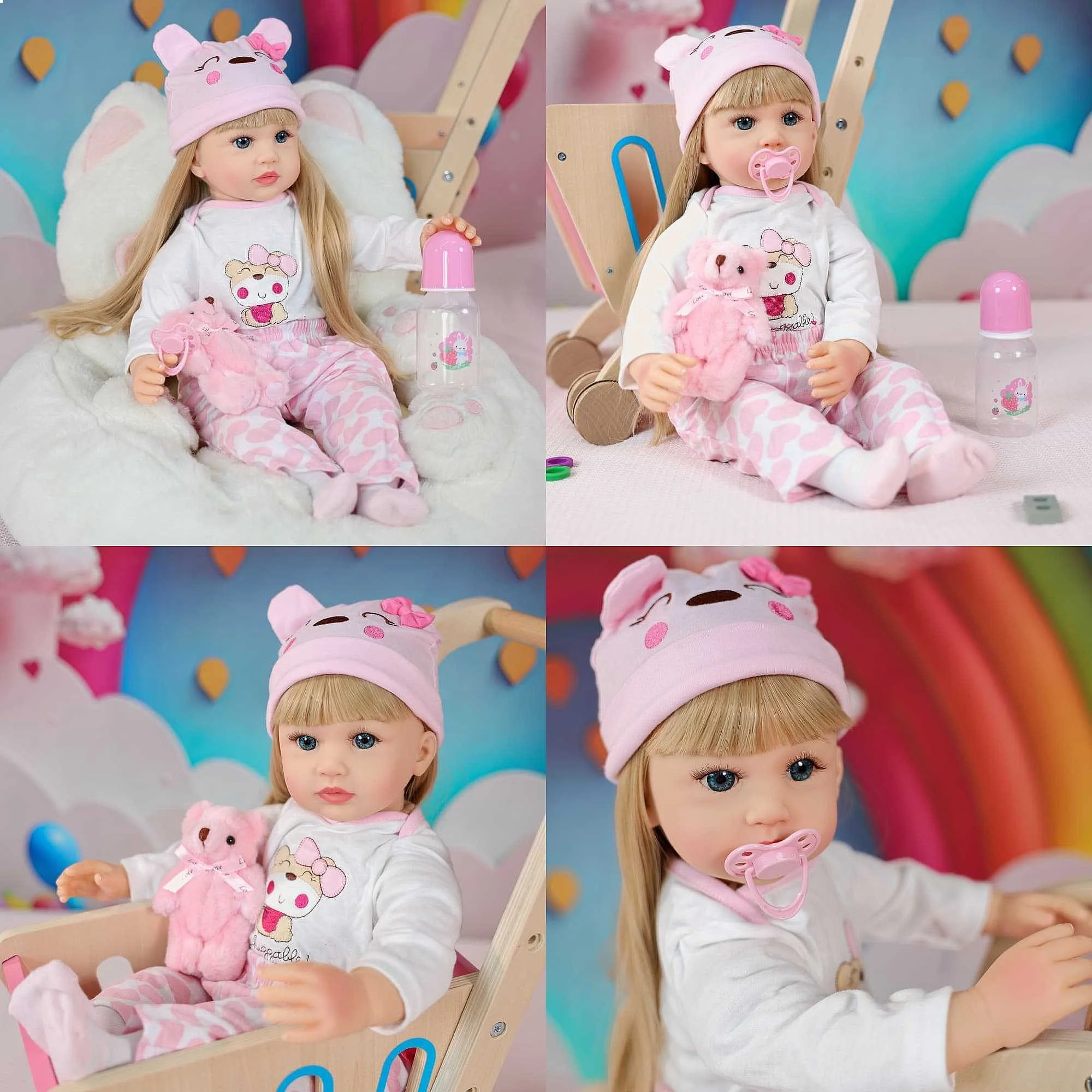 55cm Realistic Reborn Baby Doll Soft Silicone Toy 22inch Gift for Kids