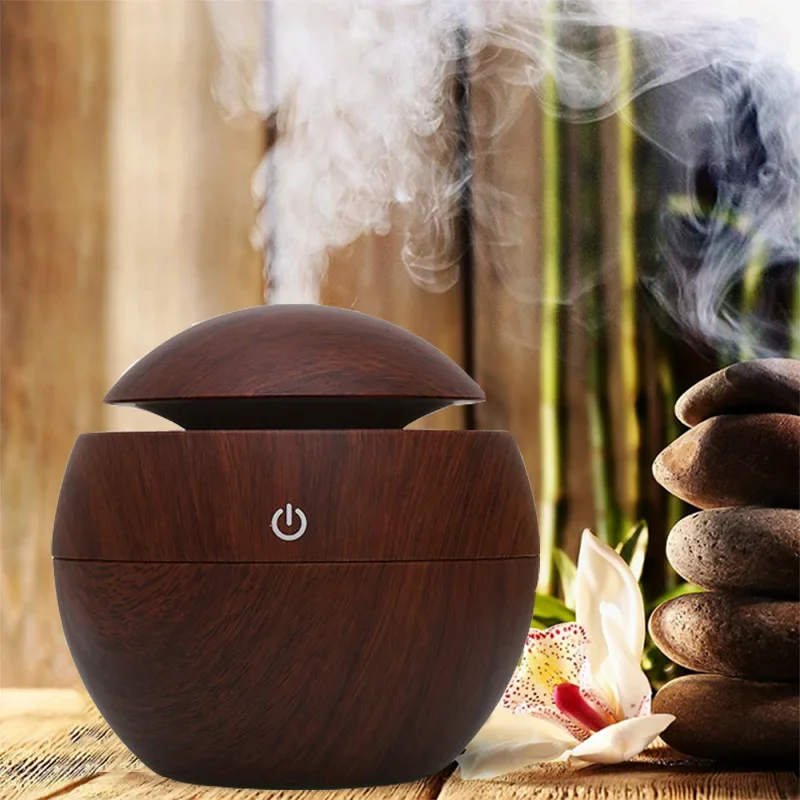 

130ml USB Aroma Essential Oil Diffuser Ultrasonic Mist Humidifier Air Purifier 7 Color Change LED Night light for Office Home