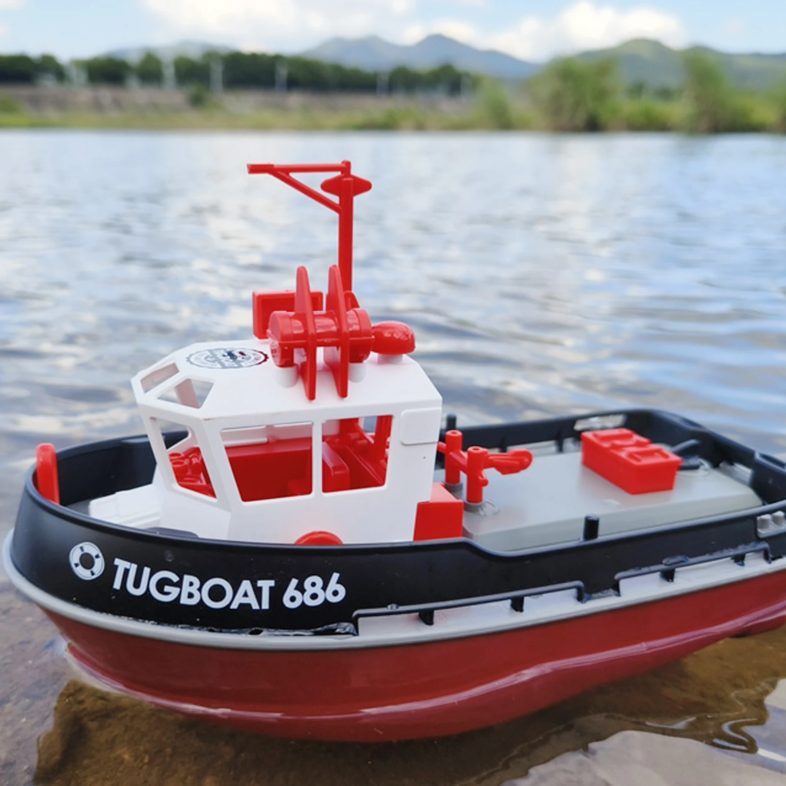 Natale 1:72 barca telecomandata per piscina e lago, Tugboat telecomandato da 2.4GHz per adulti e bambini regalo di compleanno per ragazzi