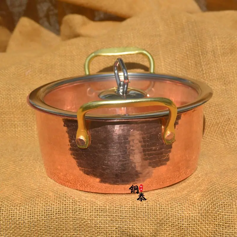 Pure Copper Pot Hot Pot Casserole Handmade Household Restaurant Home Use Container