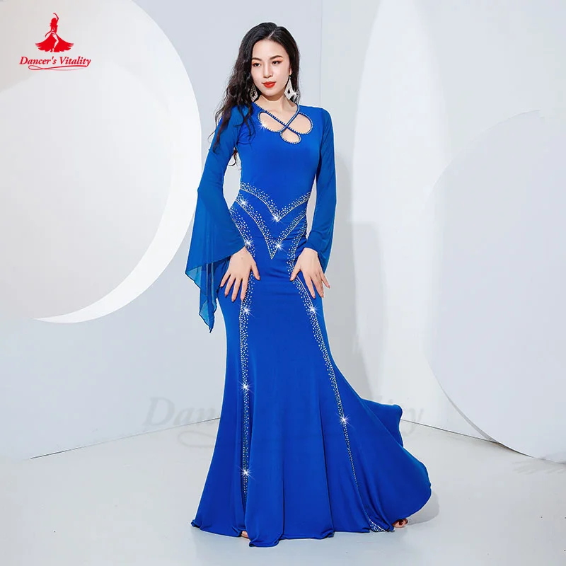 Belly Dance Dress Women Iraq Hair Swing Robe Slim Fit Dress Long Sleeves Senior Spandex Kawleeya Performance Robes Dresses