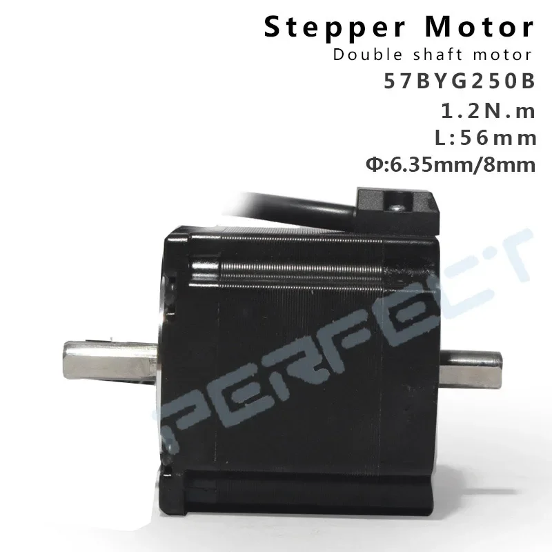 Double Shaft Motor 57BYG250B Stepper Motor Nema 23 56mm 1.2N for CNC Laser Grind Foam Plasma Cut