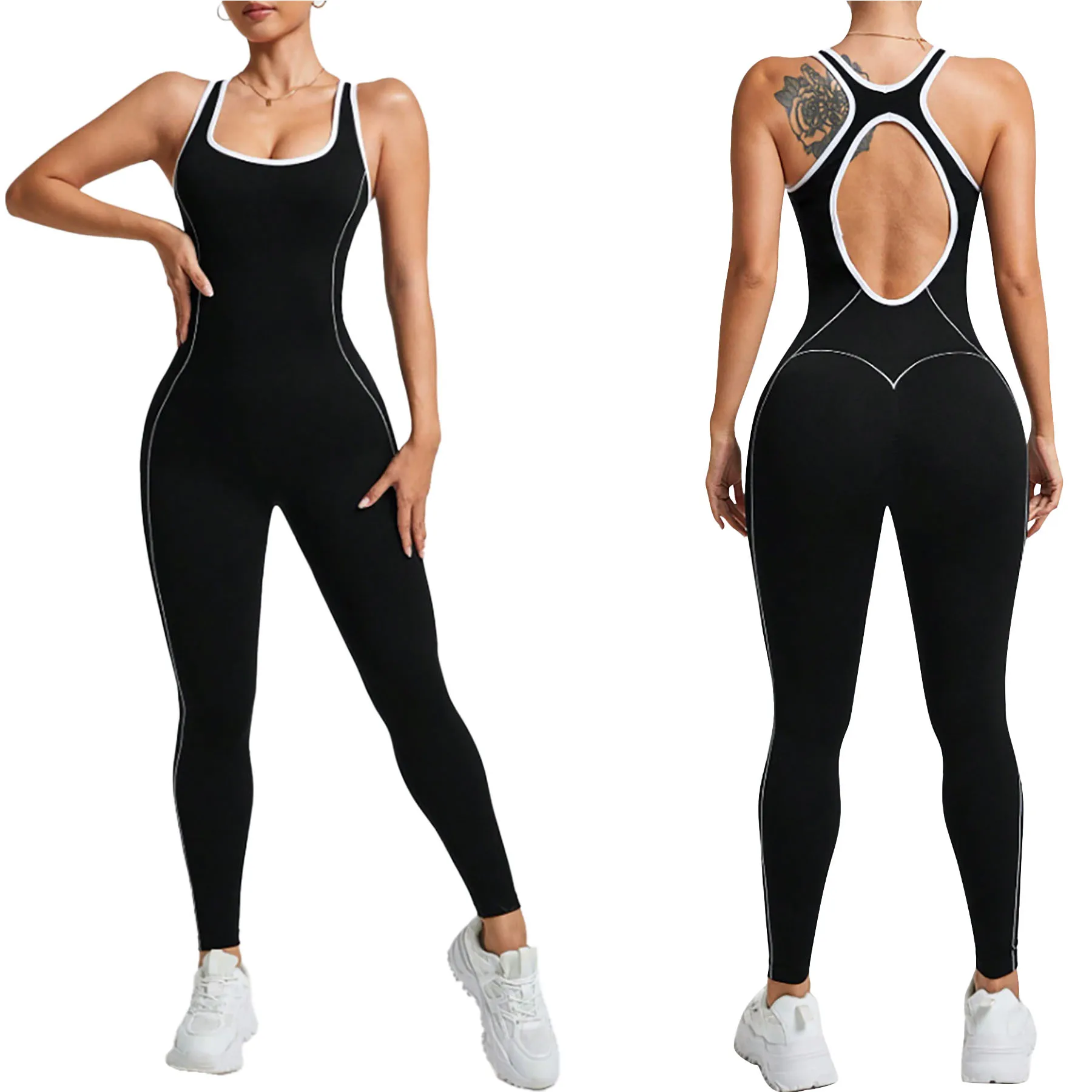 Mono de yoga para mujer, sin espalda, efecto segunda piel, body deportivo de fitness, cintura alta, levantamiento de cadera, ajustado, para gimnasio y entrenamiento, ropa deportiva.