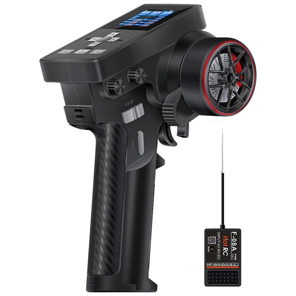 Nouveau transmetteur Radio HotRC CT-8B 8CH 300M 2.4GHz transmetteur numérique avec récepteur F08A télécommande pour voiture RC bateau Robot