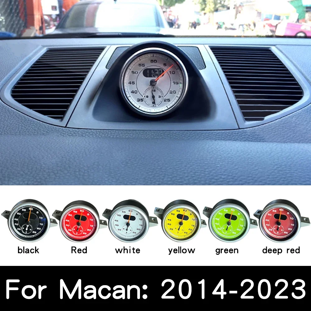 Car Stopwatch for Porsche Macan 95B 2014-2023 Compass Clocks Watch Dashboard Instrument Panel Console Cover Gauges Modification