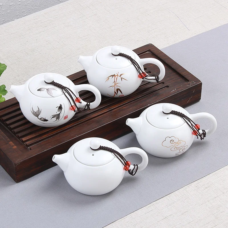 Ding Kiln White Matte Ceramic Tea pot,Kung Fu Teapot,Handmade kettle kung fu teapot tea ceremony puer teapot 180ml