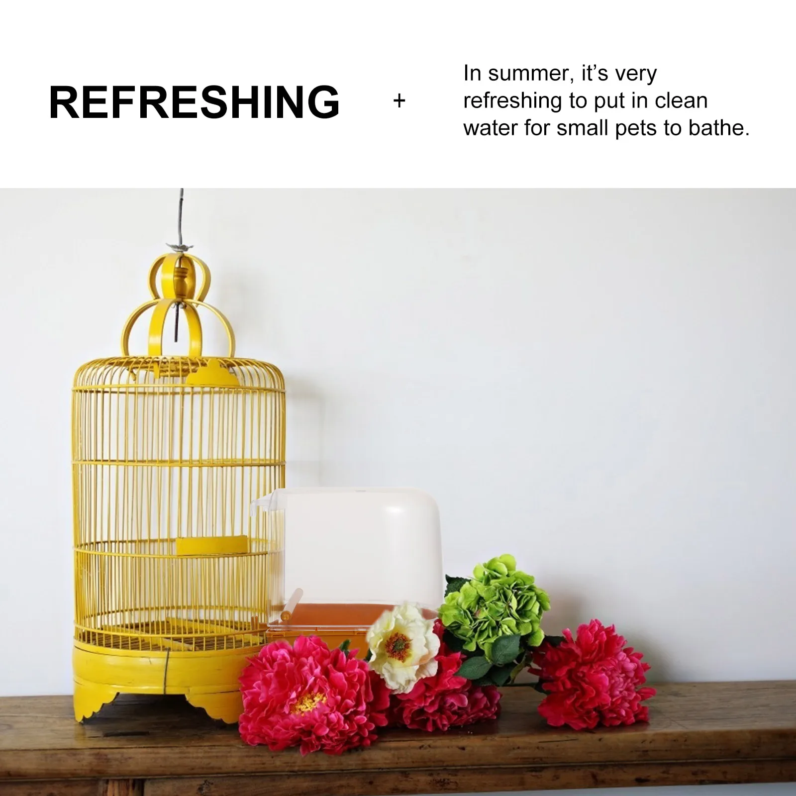 

Hanging Bird Bathing Tub Parrot Budgie Cockatiel Bath Basin Eco-Friendly Light Strong Pet Supplies For Cleaning Stress