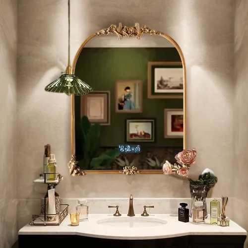 Bath Mirror Bathroom Makeup Mirror Miror Table Backlight Led Wall Pocket Decorative Mirrors Dressing Lights Full Body Hand Light