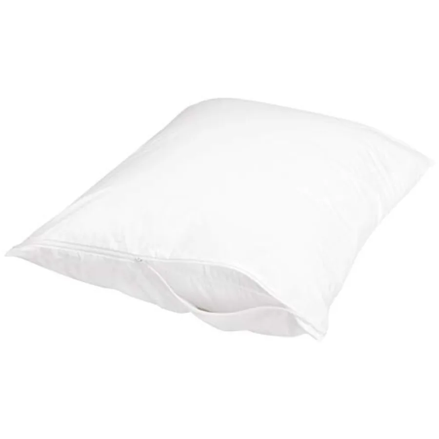 Standard Breathable 100% Cotton Hypoallergenic Pillow Protector with Zipper, Machine Washable, White, 27 x 21 Inches, Pillows N