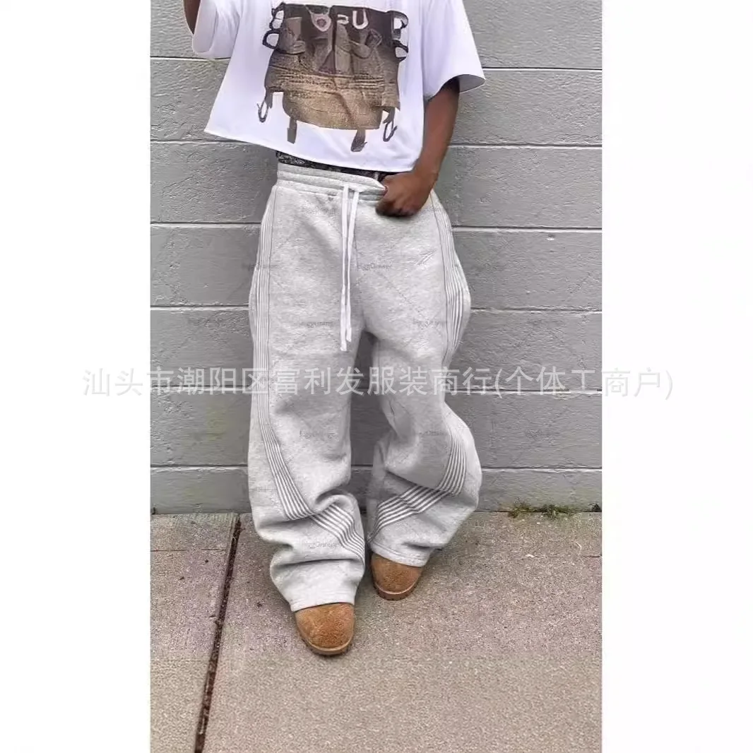 

Street Pants, Casual Oversized Straightcut Pants, Snap Button Elasticated Pants, Lightweight Breathable Wide-Leg Trousers