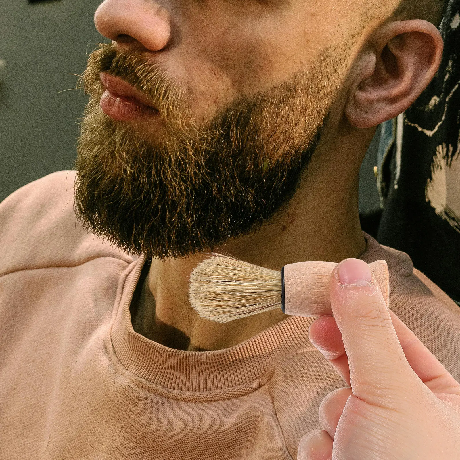 Men's Beard Brush Soft Non Irritating Bristles Barber Grade Grooming Tool Vintage Fashion Neck Duster Hair Salon Shaving Brush
