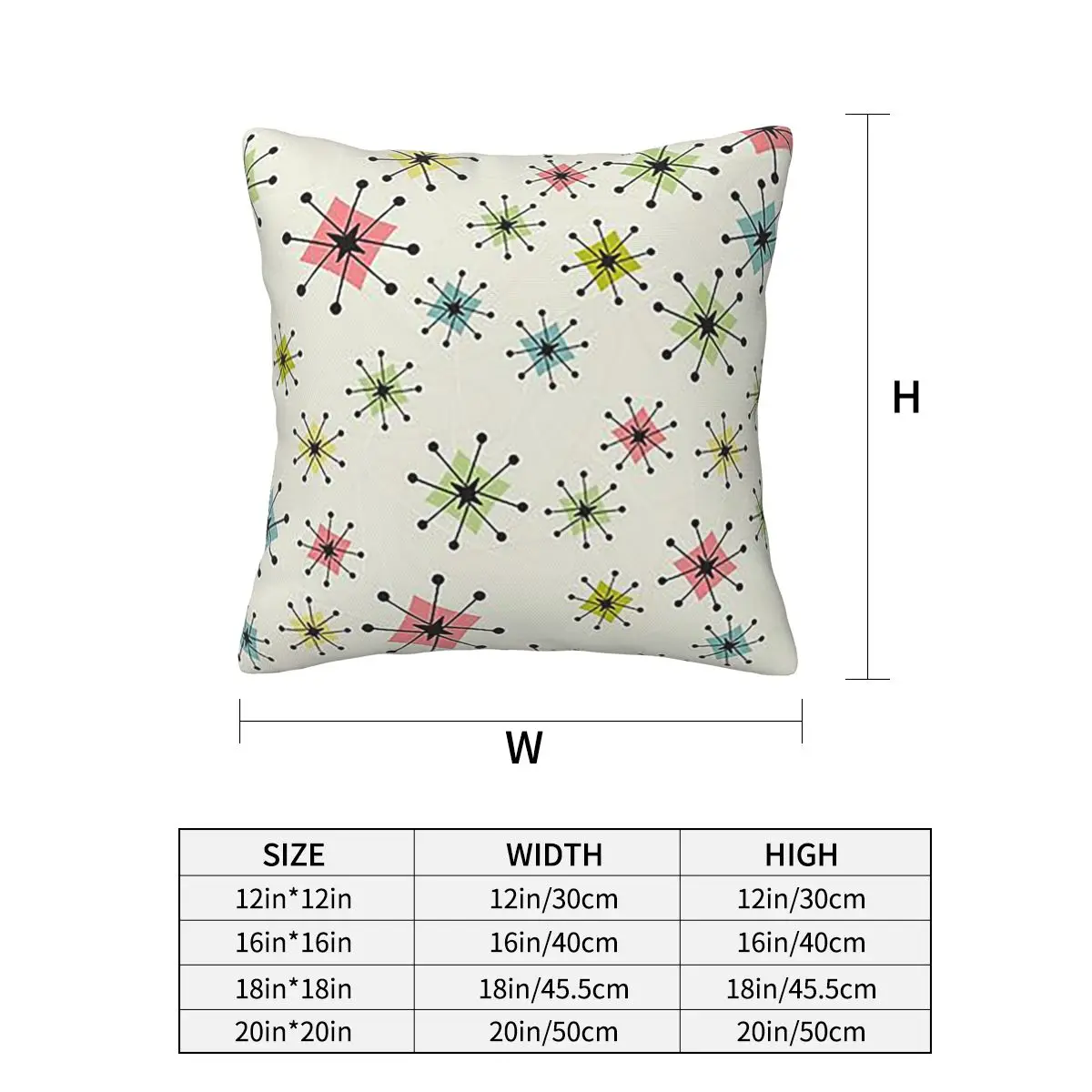 Atomic Era Graphic Square Pillowcase Pillow Cover Cushion Decor Comfort Throw Pillow for Home Car