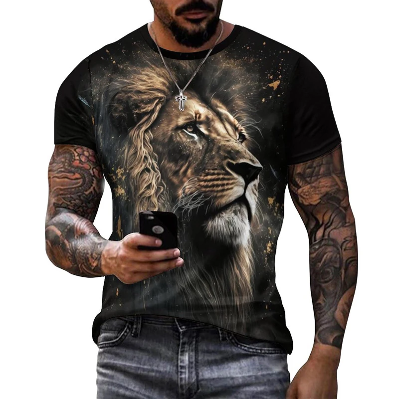 Funny Animal Giraffe Lion Leopard 3D Printed T Shirt For Men Fashion Goth Women T-Shirt Casual Streetwear Mens Designer Clothes