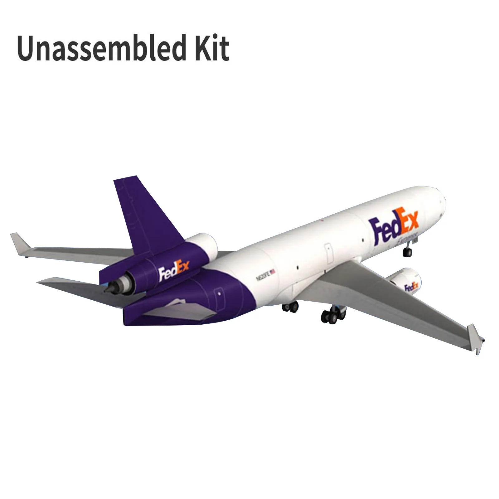 1/100 مقياس Fedex MD-11 طائرة هوائية ثلاثية الأبعاد ورقة نموذج 51 سنتيمتر طول البضائع الطائرات المفككة الحلي ورقة أطقم منمذجة لجمع #5