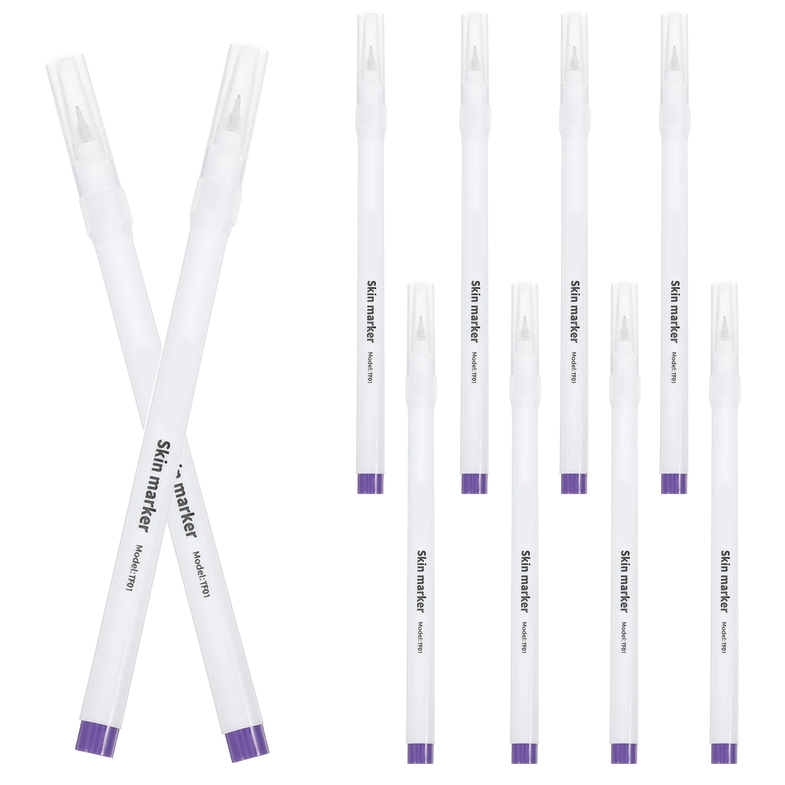 

10 Pcs Tattoo Markers White Pen Single Head Positioning Marking Plastic Skin Pens Fine Tip