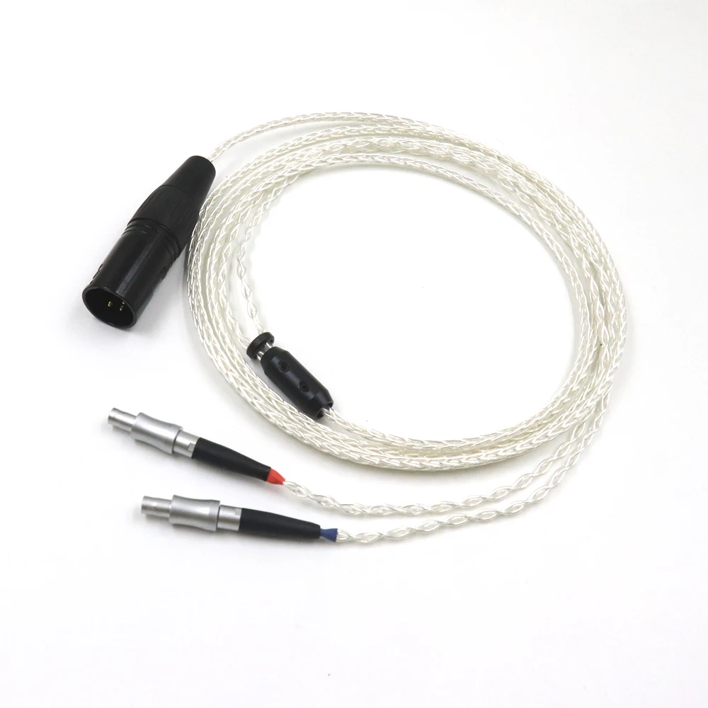 كابل سماعة رأس مطلي بالفضة OCC 8 Core لـ Sennheiser HD800 HD800s HD820s HD820 Enigma Acoustics Dharma D1000