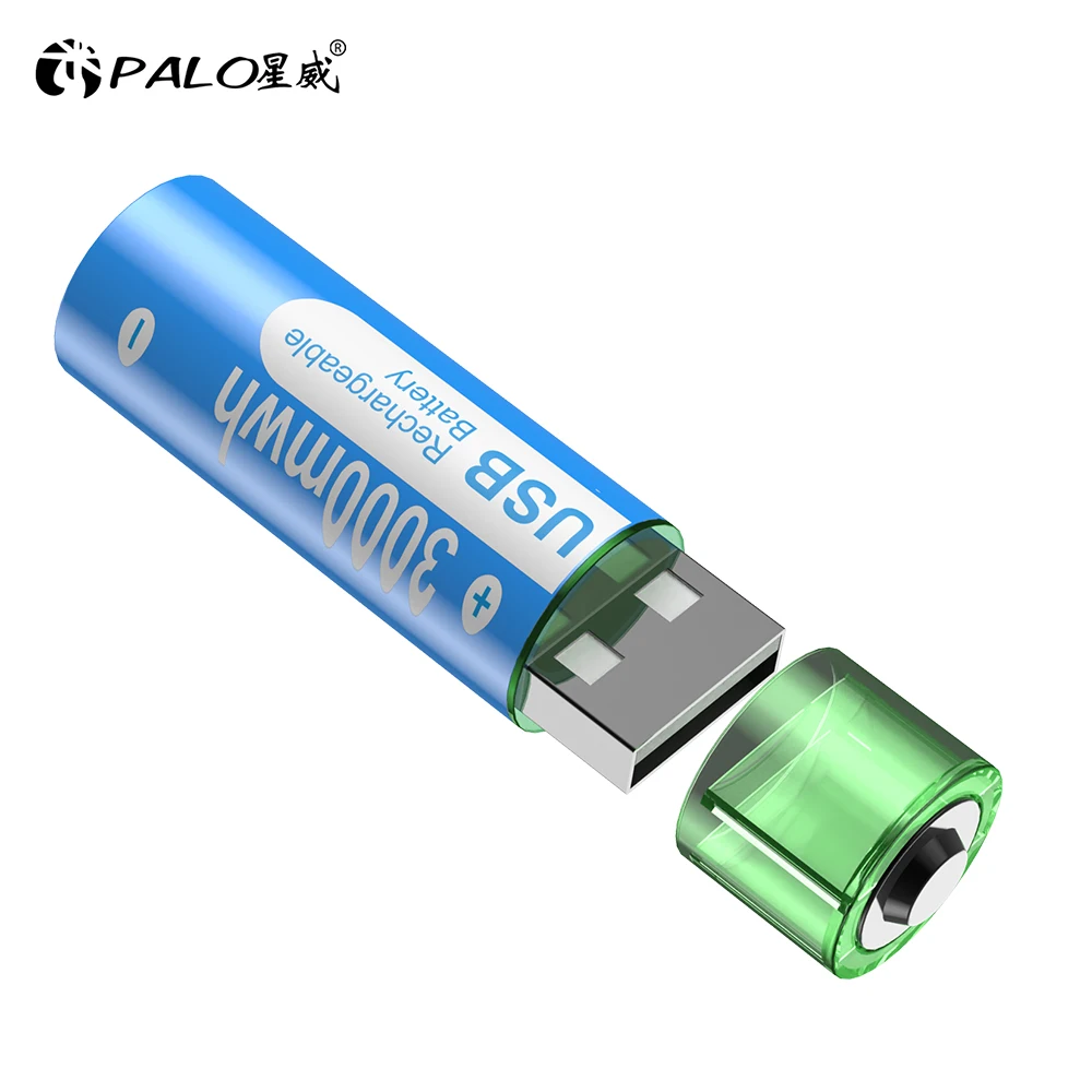 PALO 100% pojemność AA akumulator litowy wielokrotnego ładowania 1.5V USB ładowanie AA akumulator litowo-jonowy do zabawek zegarek odtwarzacz MP3