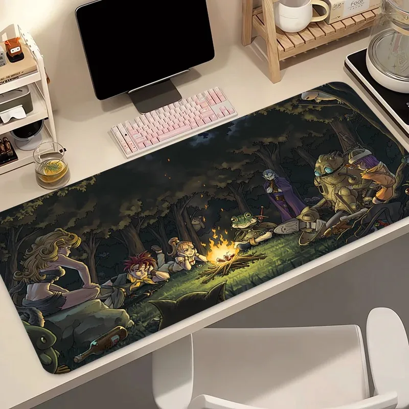Mouse Pad Gamer Anime Speed C-Chrono Trigger - Tapete de Borracha com Borda Travada para Teclado e Mouse de Jogos, Acessório para Desktop e Laptop