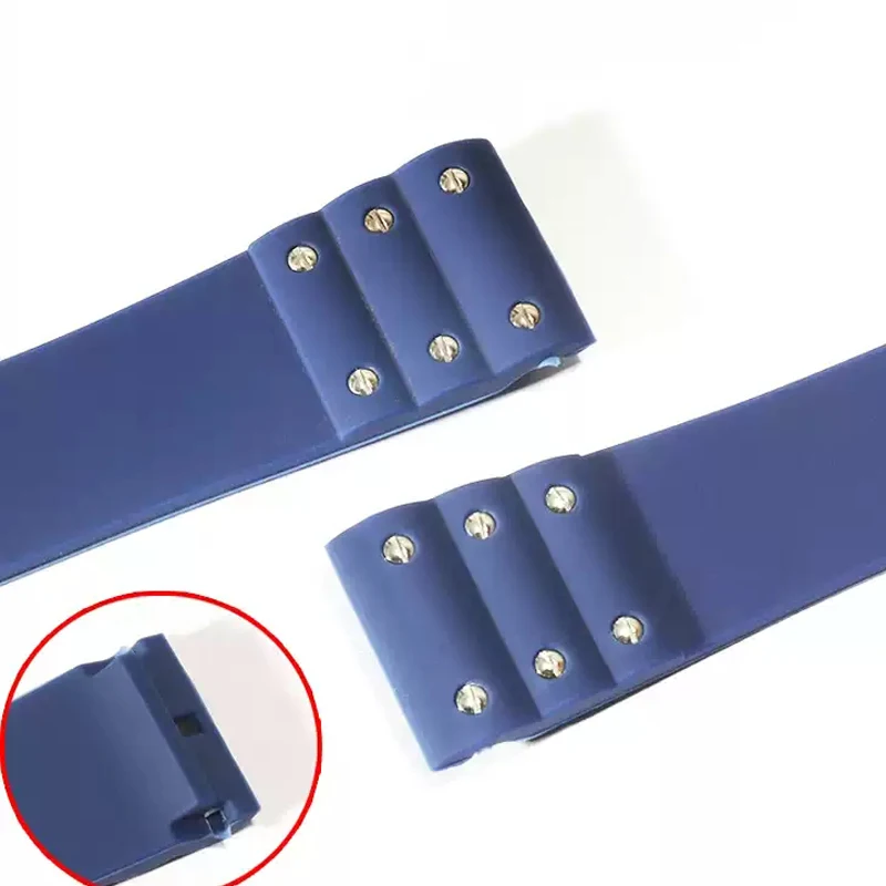 For Cartier Santos strap Silicone bracelet High quality Rubber watchband for Waterproof rubber band 21mm black blue wristband