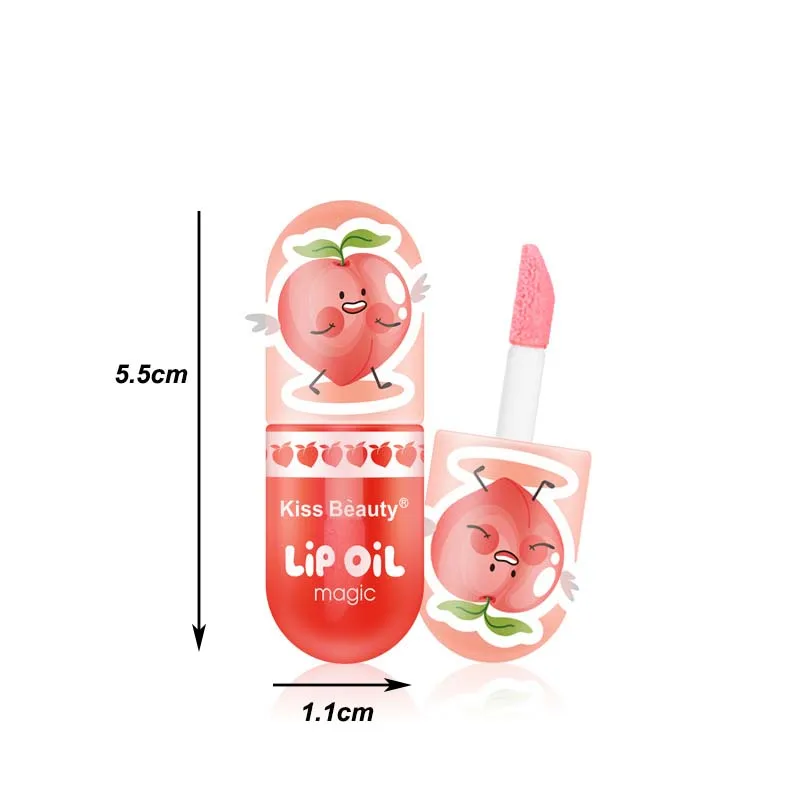 Transparent Crystal Jelly Lipgloss Shiny Clear Mirror Moisturizing Lip Balm Glitter Liquid Lipstick Lip Oil Fruit Taste Lip Tint