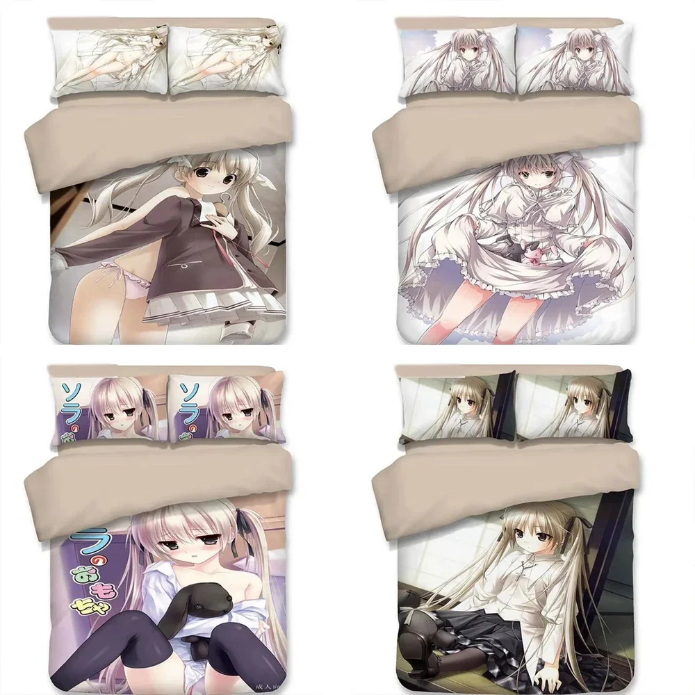 Anime Yosuga no Sora Kasugano Sora Bedding Set Boys Girls Twin Queen Size Duvet Cover Pillowcase Bed Kids Adult