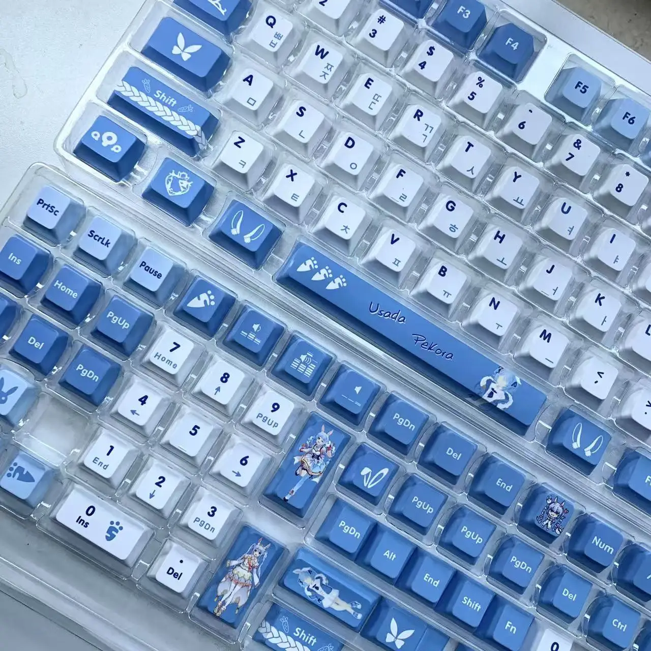 Anime Keycaps Usada Pekora Theme Keycaps Lovely Game Keyboard Cap Cherry Profile PBT Material 132 Keys Mechanical Keyboard Cap