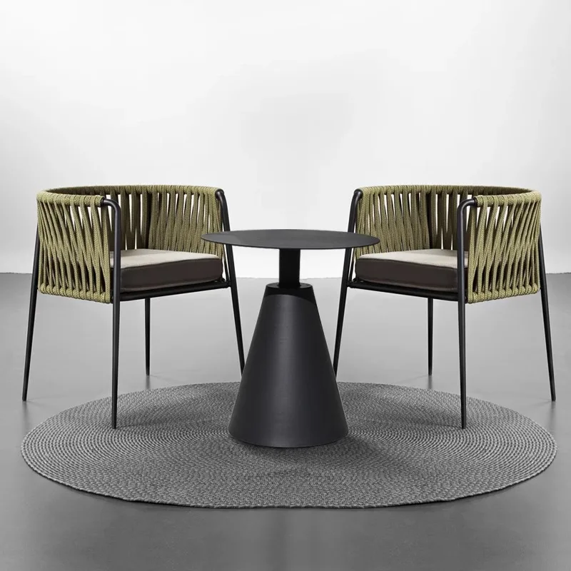 

Скандинавский стол и стулья из ротанга для отдыха на открытом воздухе, современный простой дизайн, двор, открытый балкон, отель, проживание в семье