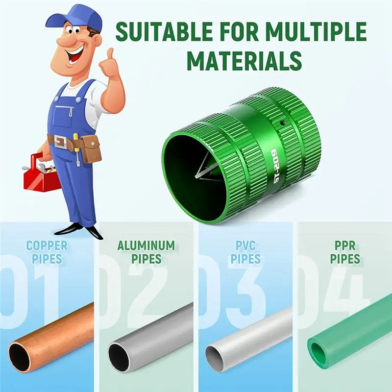 

Y42A-Pipe Reamer Tool 1/4In To 1-5/8In O.D. Inner/Outer Deburring Tool For Copper Aluminum PVC PPR Pipes
