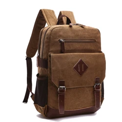 Mochila Vintage de lona para hombre, bolsa de viaje de gran capacidad, para ordenador portátil, escolar de alta calidad, novedad