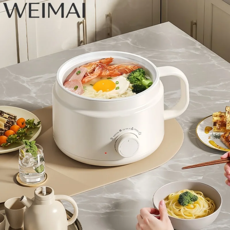 1pc Electric Cooker 3 Gear Adjustable Heat Portable Non-stick Hot Pot Waterproof Design for Cooking Soup Stew Frying Dormitory