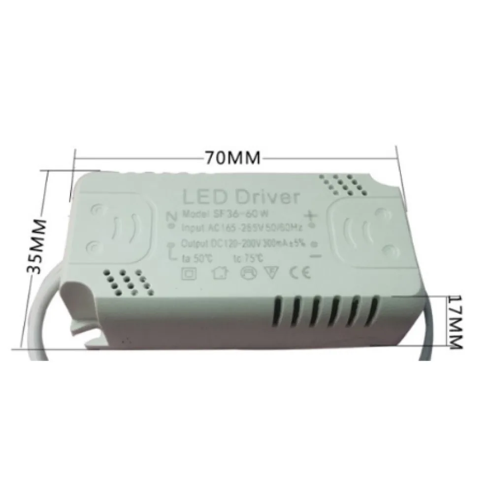30-50W LED Driver Power Supply 300mA AC165-265V With Short Circuit Protection For Downlight Ceiling Panel Light Transformer