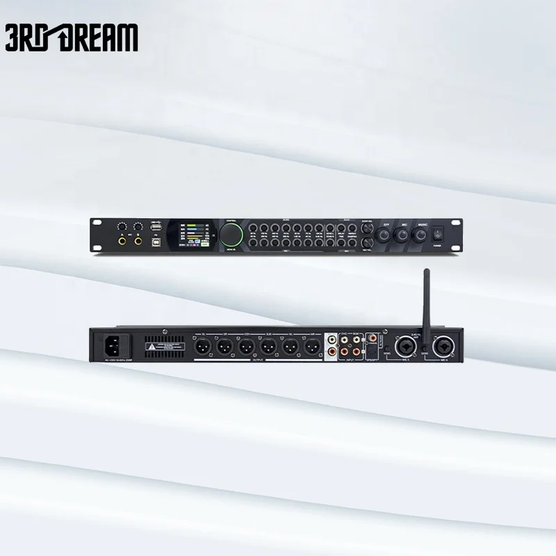 Professional Digital Audio Sound Equipment Metal Microphone Amplifier Front-Stage Effect Processor Hi-Res Audio Surround Sound