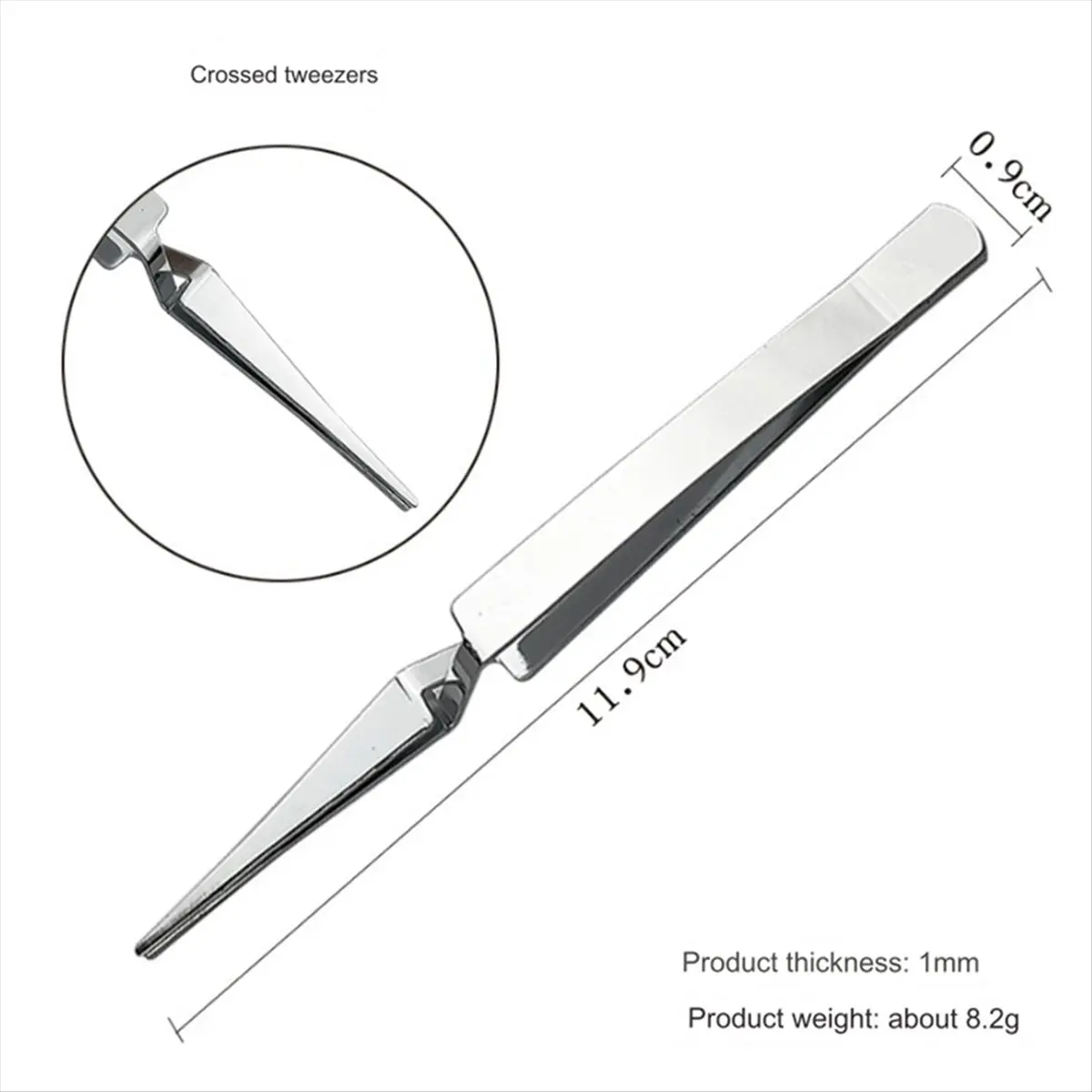 ABNH 4-Piece Set of Stainless Steel Combination Tweezers, Elbow Tip, Labor-Saving Pliers,-Reverse Flat-Mouth Stamp Clips - view 5