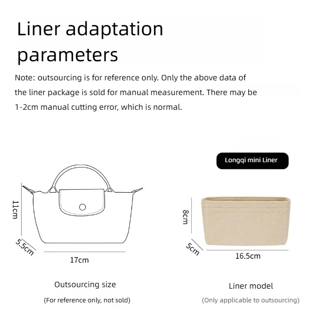 Bag Organizer Insert for Longchamp mini Bag Support Purse Insert Handbag Liner Bags Accessories