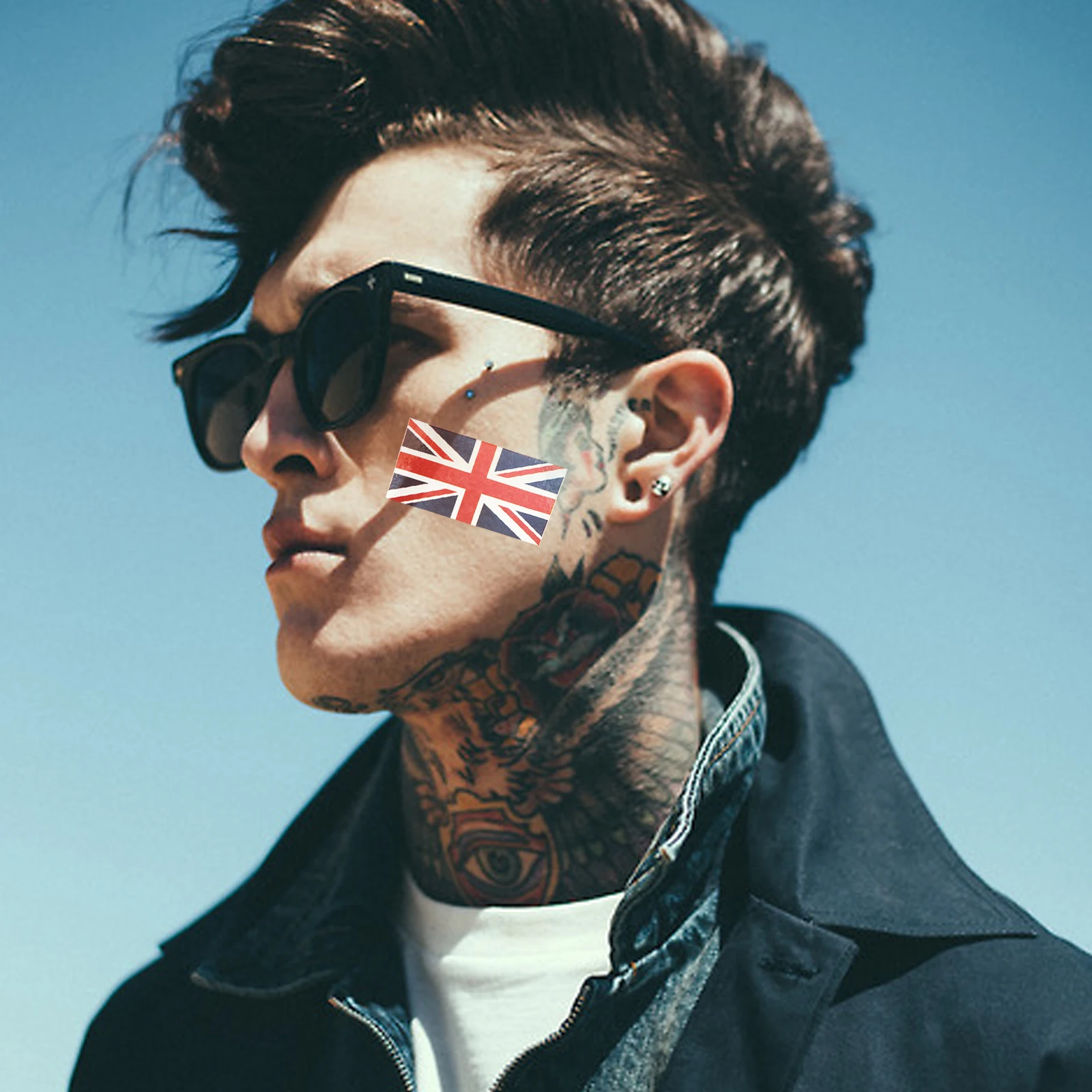 

5 Sets Union Jack Flag Stickers British Face Waterproof Decals Patriotic Sports Match Tattoos Temporary Face Stickers Creative